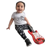 Conjunto Bebê Rock 2 Peças Body e Calça Estampados Mesversário Temático
