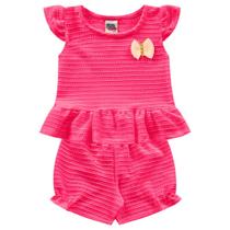 Conjunto Bebe Rosa Carmim Fantasy Kiko E Kika