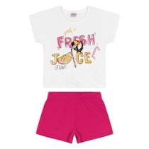 Conjunto Bebê Rovitex Camiseta Fresh Juice + Short Moletinho Feminino