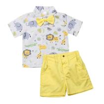 Conjunto Bebê Safari Amarelo Festa Aniversário Conjunto Bebê Safari Amarelo Festa Aniversário