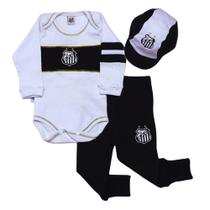 Conjunto Bebê Santos Com Body e Boné Longo Oficial