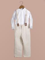 Conjunto Bebê Suspensório Cotton Linen