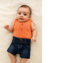 Conjunto bebê verão short jeans e regata moda bebê