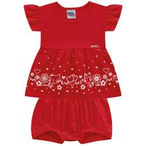 Conjunto Bebe Vermelho Estampado Kiko E Kika