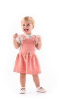 Conjunto Bebê Vestido Salopete e Body Kiki Xodó 1200025 Conjunto Bebê Vestido Salopete e Body Kiki Xodó 1200025