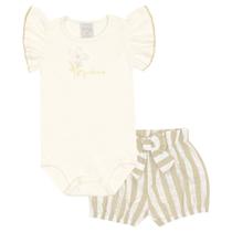 Conjunto Bege Bebê Pulla Bulla Menina - 53216-1271 Conjunto Bege Bebê Pulla Bulla Menina - 53216-1271