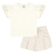 Conjunto Bege Infantil Pulla Bulla Menina - 53430-1271 Conjunto Bege Infantil Pulla Bulla Menina - 53430-1271