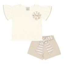 Conjunto Bege Primeiros Passos Menina - 53326-1271