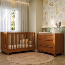 Conjunto Berço e Cômoda em Madeira Maciça Baby Orbi Casatema MadeiraOriginals Marrom/Canela Conjunto Berço e Cômoda em Madeira Maciça Baby Orbi Casatema MadeiraOriginals Marrom/Canela