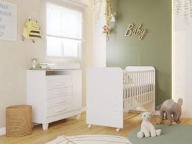 Conjunto Berço e Cômoda Infantil Branco Completo, Seguro e Funcional Ideal para Quarto de Bebê Conjunto Berço e Cômoda Infantil Branco Completo, Seguro e Funcional Ideal para Quarto de Bebê