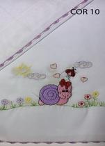 Conjunto berço lençol bordado 3 peças 150 fios creche berçario quarto bebê criança kids 68x1,38x10-cor-10