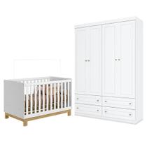 Conjunto Berço Mini Cama Americano Q Encanto Slim MDP Branco Acetinado Qmovi Conjunto Berço Mini Cama Americano Q Encanto Slim MDP Branco Acetinado Qmovi