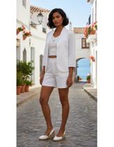 Conjunto Bermuda Blazer No Linho