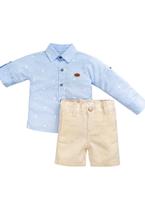 Conjunto Bermuda Camisa Manga Longa Bebê Anjos Baby