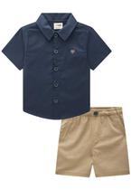 Conjunto Bermuda Camiseta Azul Menino Johnny Fox Conjunto Bermuda Camiseta Azul Menino Johnny Fox