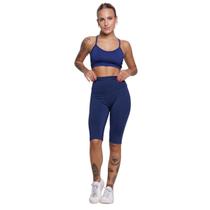 Conjunto Bermuda Ciclista E Top Alça Fina WLS Modas Roupa Para Academia Moda Fitness