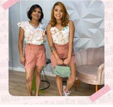 Conjunto bermuda e blusa feminino adulto, tecido dunas.