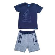 Conjunto Bermuda e Camiseta Infantil Masculino Rei Rex