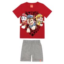 Conjunto Bermuda e Camiseta Patrulha Canina Malwee 8 Vermelho Conjunto Bermuda e Camiseta Patrulha Canina Malwee 8 Vermelho