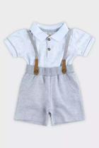 Conjunto Bermuda E Polo Com Suspensório Glinny
