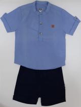 Conjunto Bermuda em Alfaiataria Azul Ref D192642 Tam 2