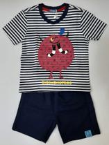 Conjunto Bermuda em Moletim Azul Ref D192610 Tam1