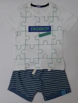 Conjunto Bermuda em Moletim Branco Ref D192624 Tam 3