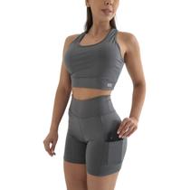 Conjunto Bermuda Feminino Celular Exercício Funcional Academia Blackout Conjunto Bermuda Feminino Celular Exercício Funcional Academia Blackout