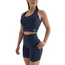 Conjunto Bermuda Feminino Celular Exercício Funcional Academia Blackout Conjunto Bermuda Feminino Celular Exercício Funcional Academia Blackout