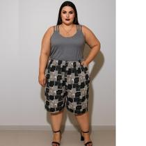 Conjunto Bermuda liganete + Blusa Cinza com manga