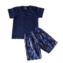 Conjunto Bermuda Moletinho e Camiseta Marinho Conjunto Bermuda Moletinho e Camiseta Marinho