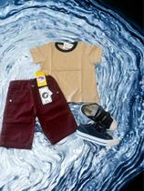 Conjunto bermuda sarja ajuste interno e camiseta Basica Conjunto bermuda sarja ajuste interno e camiseta Basica