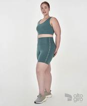 Conjunto Bermuda + Top Plus Size Alto Giro Verde M+ (50/52)