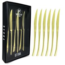Conjunto Berna Wolff 6 Facas Aço Inox Champanhe Fosco