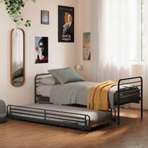 Conjunto Bicama Infantil / Juvenil Teko Casatema Preto Fosco /Álamo