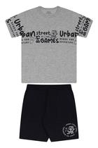 Conjunto Bicho Bagunça Camisa Street Games e Short Moletinho Tamanho (4ao8)