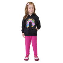 Conjunto Bicho Bagunca Moletom Estampa Arco Iris Com Capuz