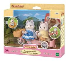 Conjunto Bicicleta Dupla Irmã e Irmão Huskys - Sylvanian Families 5637 Epoch