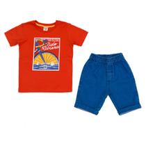 Conjunto Bike Camiseta e Bermuda Jeans Infantil Menino - Have Fun