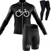 Conjunto Bike Forever Camisa Manga Longa Bermuda Pernito Mtb - Conjunto Bike Forever Camisa Manga Longa Bermuda Pernito Mtb -