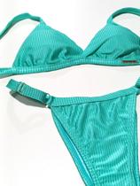 Conjunto biquíni adulto canelado com regulador