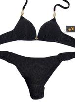 Conjunto Biquíni Adulto Texturizado Top Básico Calcinha Larga