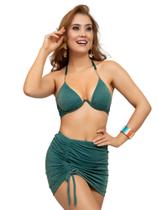 Conjunto Biquíni Adulto Três Peças Lurex
