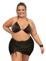 Conjunto Biquíni Adulto Três Peças Lurex Conjunto Biquíni Adulto Três Peças Lurex