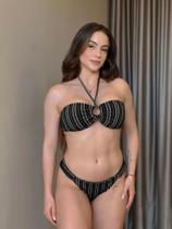 Conjunto Biquíni Busto Argola e Calcinha Franzida - Luar