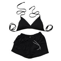Conjunto Biquíni Com Bojo Asa Delta, LISO + Short Conjunto Biquíni Com Bojo Asa Delta, LISO + Short