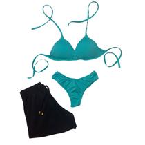 Conjunto Biquíni Com Bojo Asa Delta, LISO + Short Conjunto Biquíni Com Bojo Asa Delta, LISO + Short