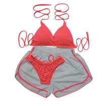 Conjunto Biquíni Com Bojo Asa Delta + Short - LISO Conjunto Biquíni Com Bojo Asa Delta + Short - LISO