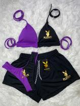 Conjunto Biquíni Com Bojo Asa Delta + Shorts