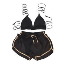 Conjunto Biquíni com Bojo Cortininha, LISO + Shorts Conjunto Biquíni com Bojo Cortininha, LISO + Shorts